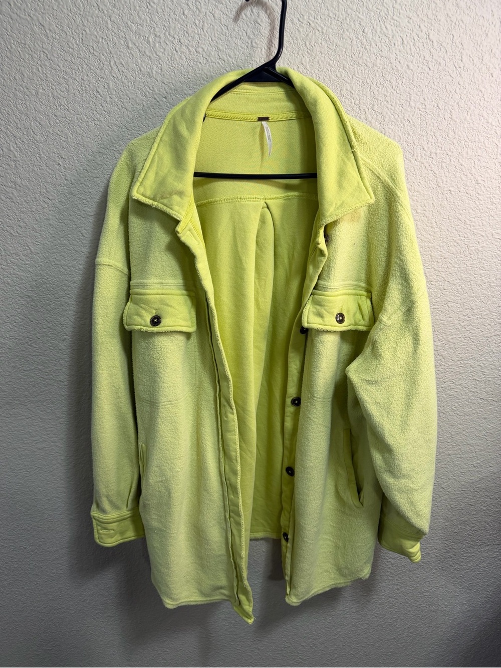 Free People Neon Lime Pullover Sweatshirt